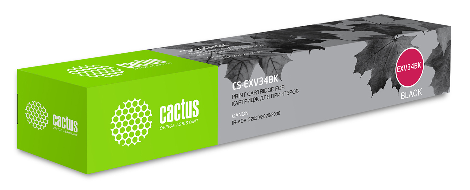 Картридж лазерный Cactus CS-EXV34BK C-EXV34 BK черный (23000стр.) для Canon IR Advance C2030L/C2030i/C2020L/C2020i/C2025i