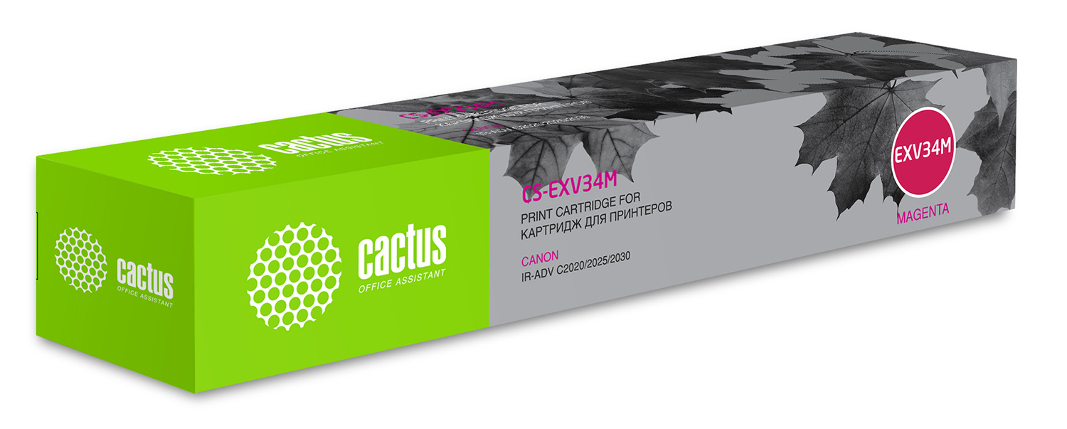 Картридж лазерный Cactus CS-EXV34M C-EXV34 M пурпурный (19000стр.) для Canon IR Advance C2030L/C2030i/C2020L/C2020i/C2025i
