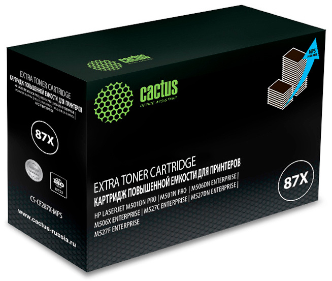 Картридж лазерный Cactus CS-CF287X-MPS CF287XX черный (24000стр.) для HP LJ M506dn/M506n/M506x