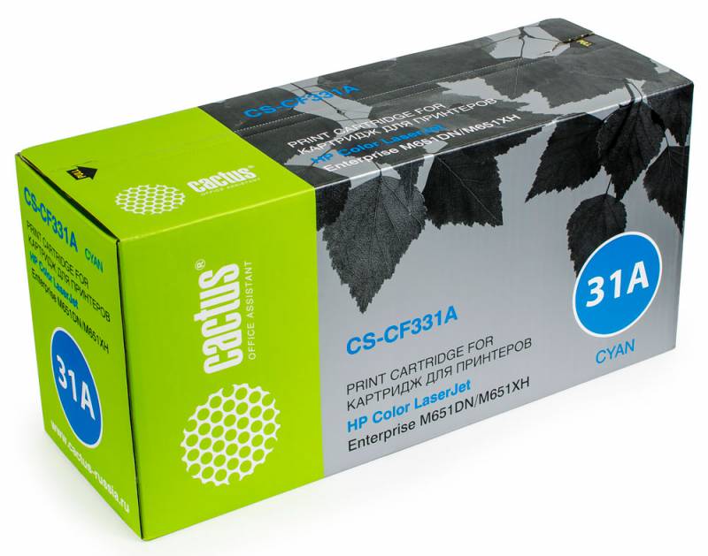 Картридж лазерный Cactus CS-CF331A CF331A голубой (15000стр.) для HP CLJ M651dn/M651n/M651xh